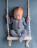 Newborn Photography Props Baby Swing Chair Wooden Furniture Infants Photo Shooting Prop Accessories Baby Photo Props Swings 1
