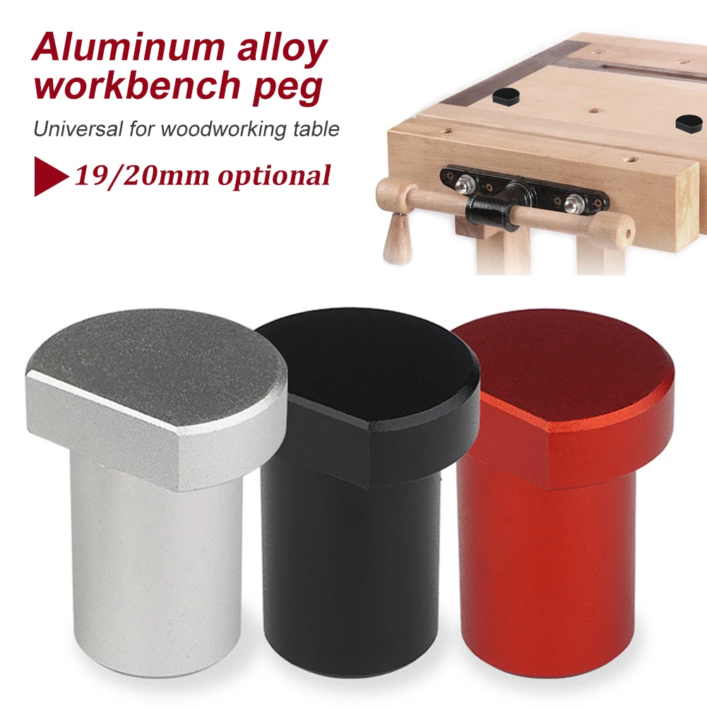 Woodworking Bench Dogs Aluminum Alloy Workbench Peg Brake Stops Table Clamp 19/20mm Table Limit Blocks Workshop Stopper new arrival 3 5 aluminum miniature small jewelers hobby clamp on table bench vise mini tool vice muliti funcational