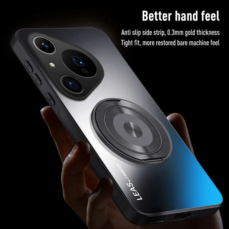 Magnetic Ring Stand Phone Case with Camera Lens Protector