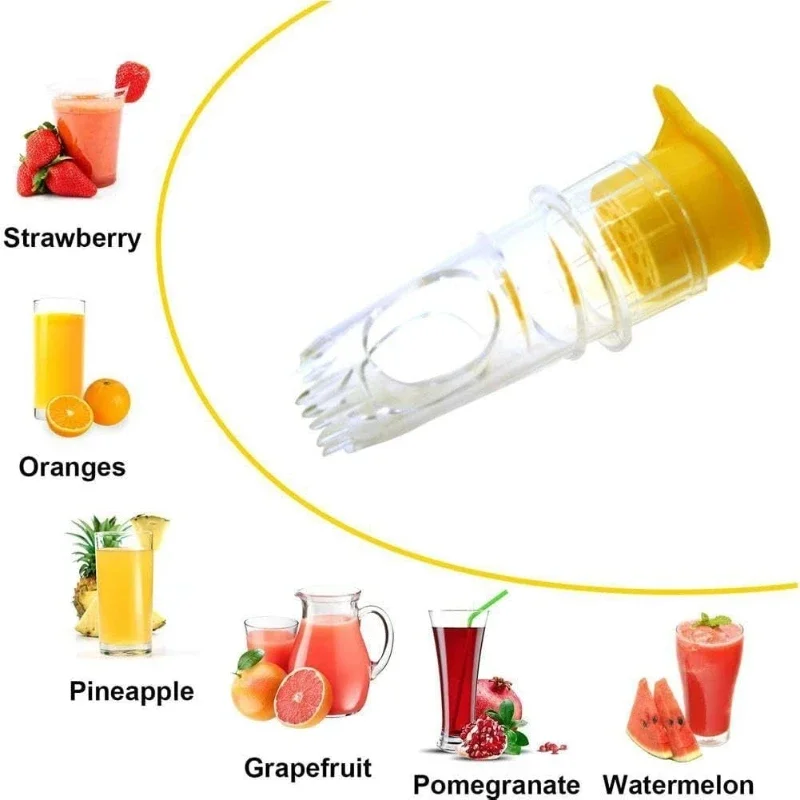 New Screw Top Lemon Juicer Mini Manual Lemon Squeezer Portable Lemon Juicer With Lid Squeeze Lime for Cocktails Plastic Manual