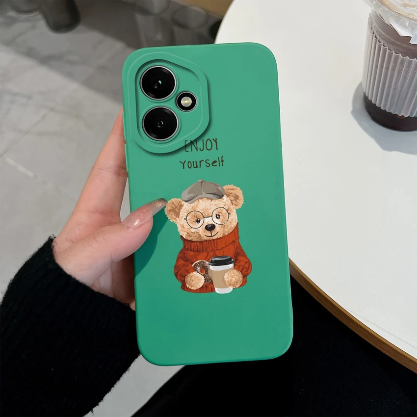 Astronaut-Themed Liquid Silicone Anti-Slip Phone Case