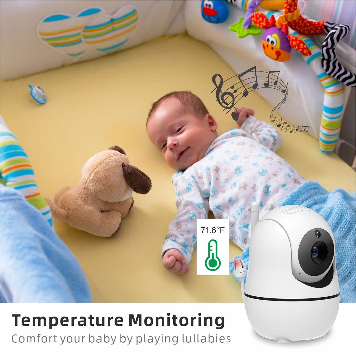 Baby Monitor with Remote Pan-Tilt-Zoom Camera, 3.5” Large Display Video  Baby Monitor with Camera and Audio |Infrared Night Vision |Two Way Talk |  Room