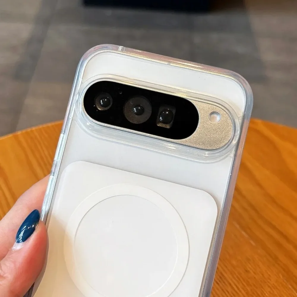 Crystal Clear Magnetic Case with Shockproof Hard Bumper & Magsafe Wireless Charging Compatibility