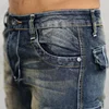 Men's Fashion Cargo Denim Shorts with Multi Pockets Slim Fit Military Jeans Shorts for Male Washed 5
