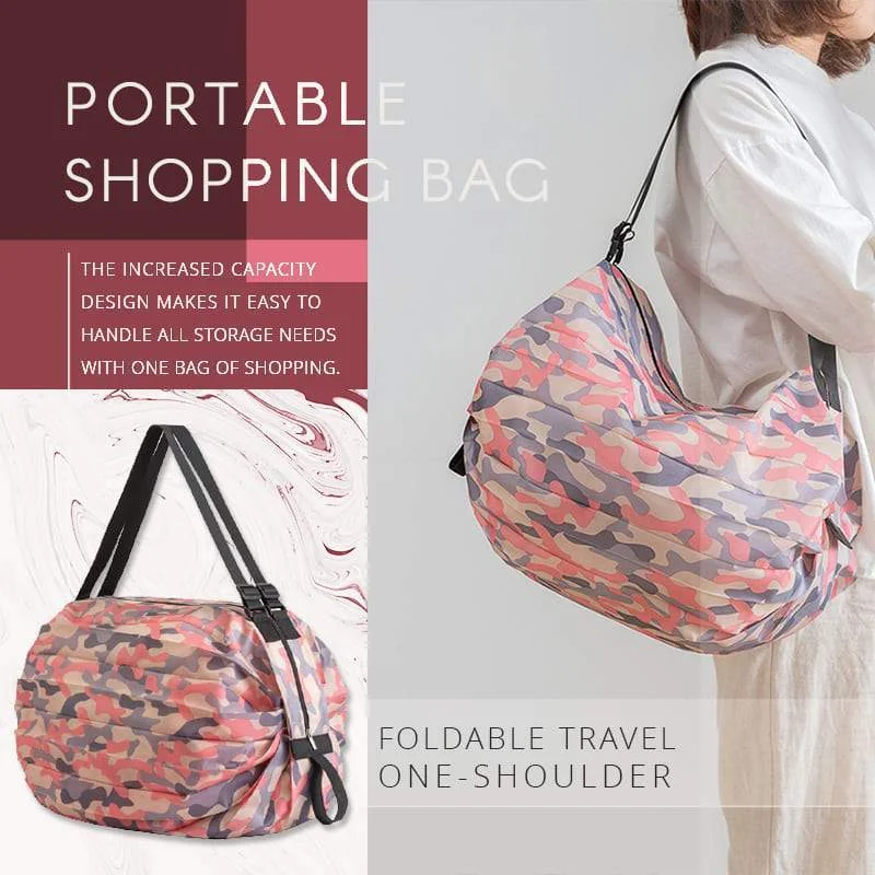 

Large Foldable Travel One-shoulder Portable Shopping Bag Eco-friendly Resuable Bag Waterproof Shopping Storage Bags With Zipper