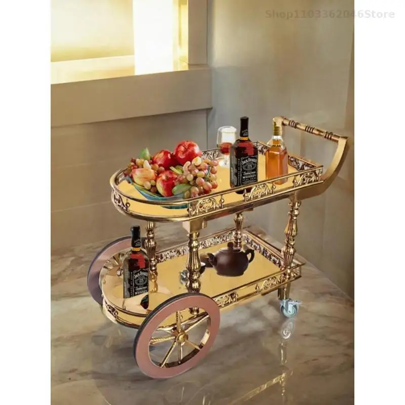 Hotel Snack Cart Three-layer Wine Cart Tea Stainless Steel Roast Duck Pieces Mobile Dining Truck Commercial