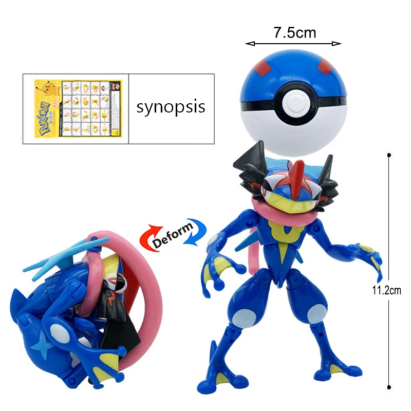 Pokemon Pokeball Pikachu Charizard Lucario figura de acción de dibujos animados, Bola de elfo deformada, juguetes para niños, modelo de muñeca de Anime de PVC, regalos de cumpleaños