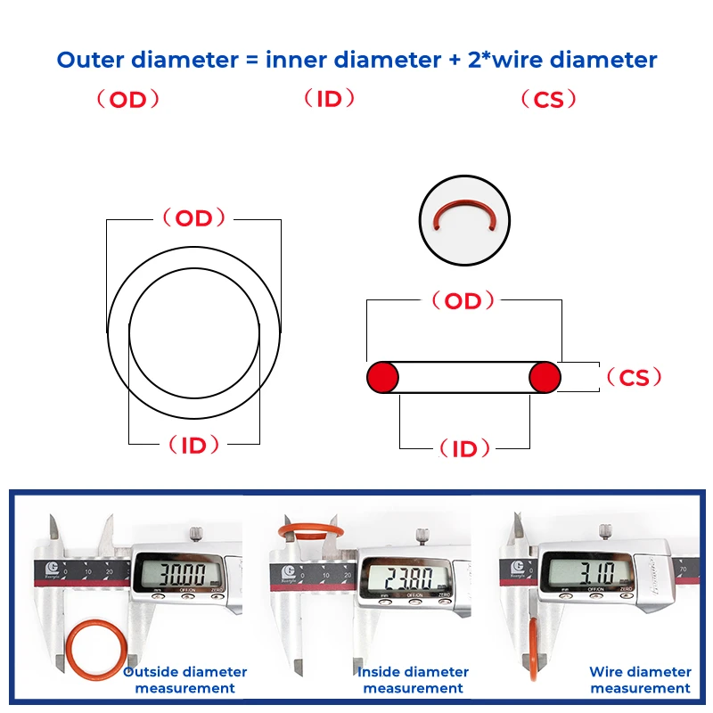 Rubber O Rings VMQ Silicone OD 10mm-80mm CS 3/3.5/4/5mm Food Grade Sealing Ring Waterproof Insulated Gasket