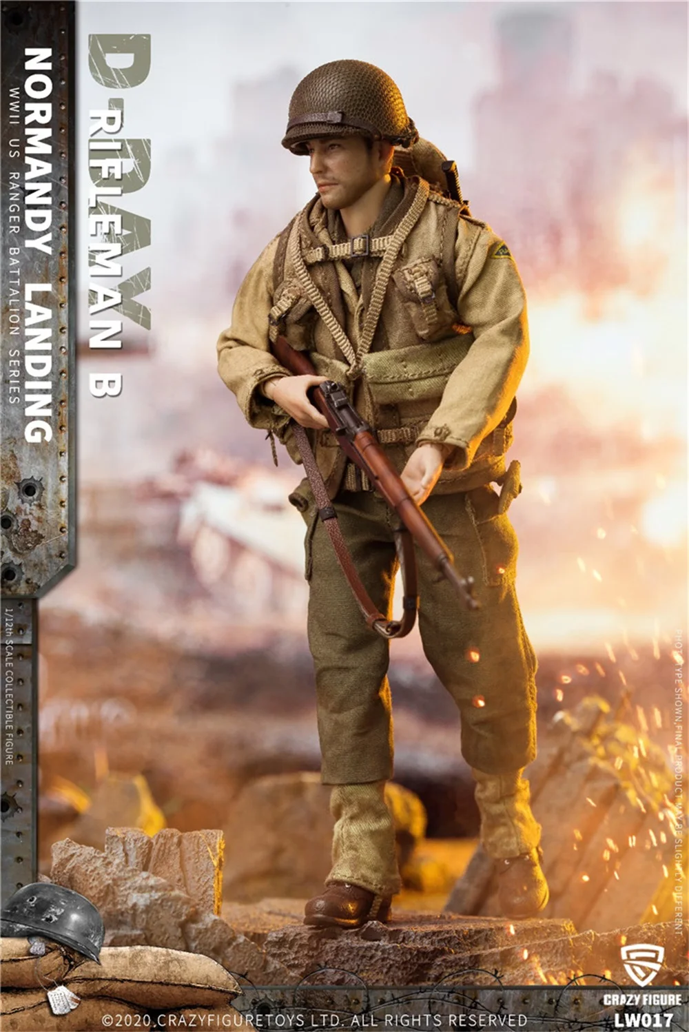 Crazy Figure 1/12 LW017 WWII U.S. Rangers On D-Day Rifleman