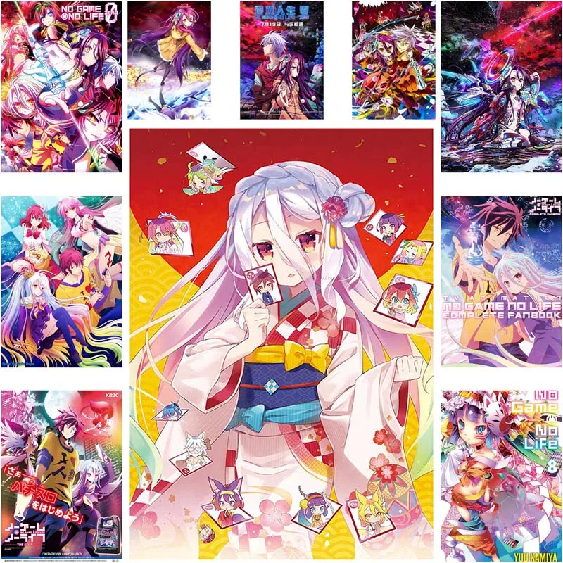 

No Game No Life Anime Posters and Prints Wall Poster White Paper Painting Room Decor Aesthetic Home Bar Decoration Art Pictures