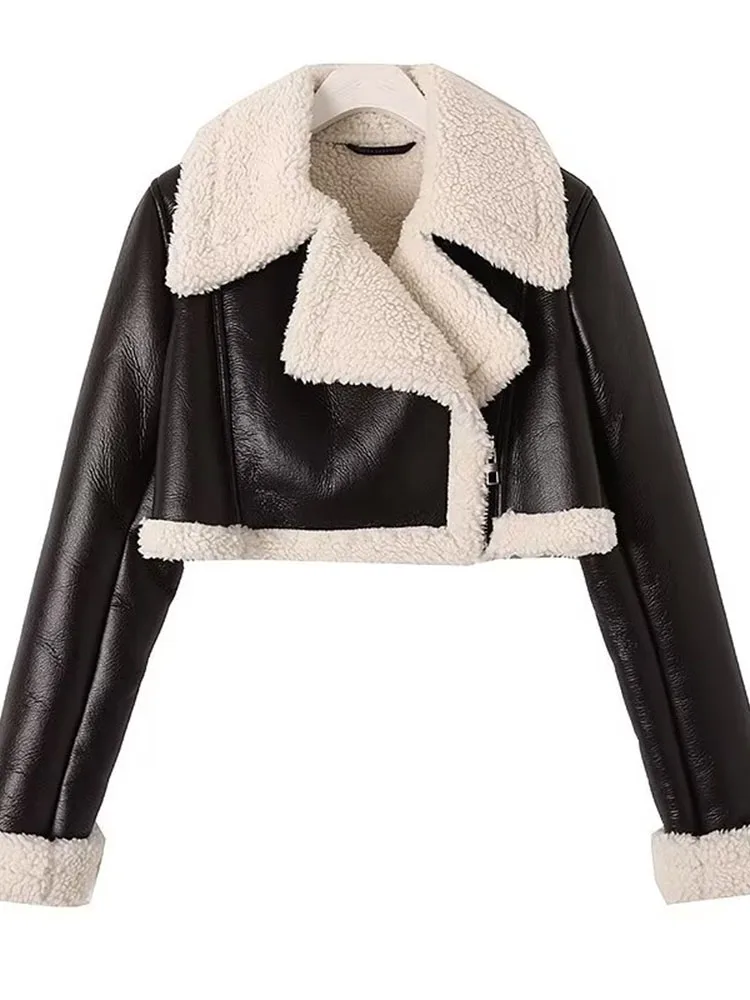 

Winter new women's fashion in Europe and the United States casual with the trend of short sections of the zip fur one jacket jac