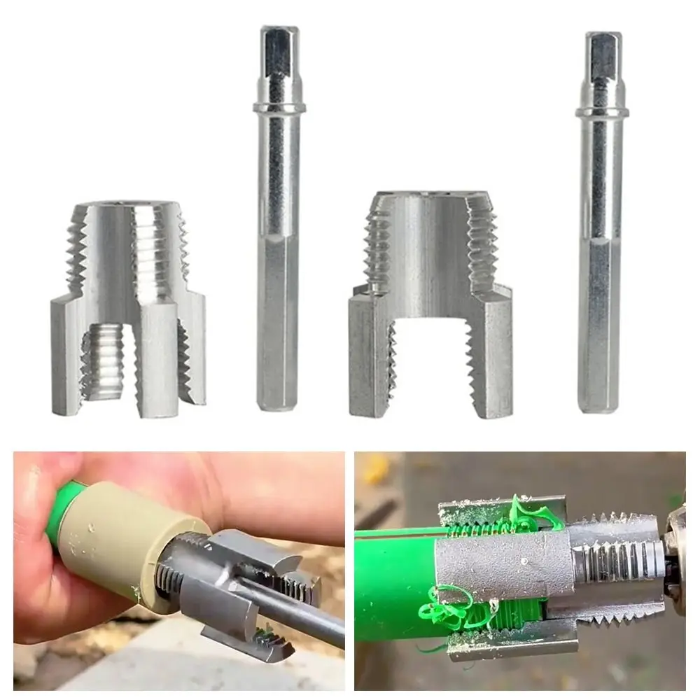 4/6 Points Water Pipe Thread Opener Inside and Outside Together Universal Pvc Water Pipe Internal Thread Opener