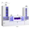 3 Piece Modern High Gloss Fireplace TV Stand + Bookcase Set for Living Room Includes 68" TV Stand with 40" Fireplace 3