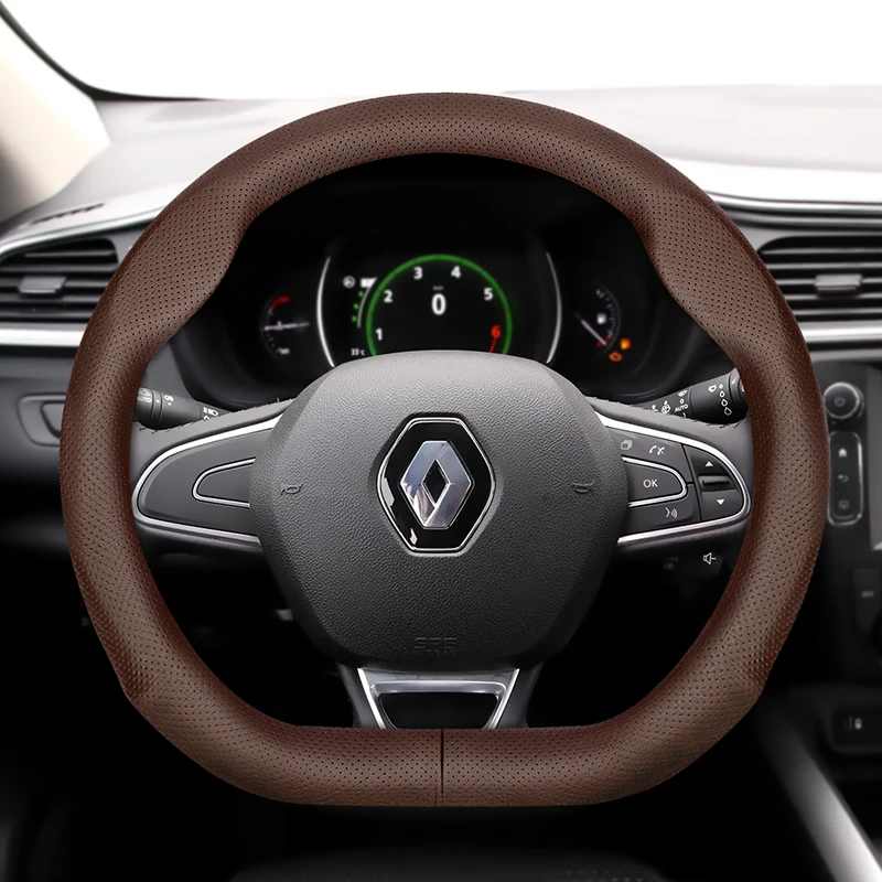 Für Renault Lenkradbezug, rund, D-förmig, ultradünn, Megane Scenic Clio Trafic Kangoo Captur Laguna Twingo Duster 2, 3, 4