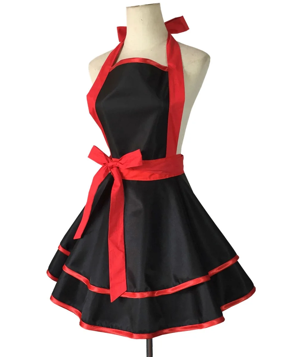 Prinzessin Schürze Frauen Mode Kleid Kellnerin Maid Haushalt Küche Abdeckung Kochschürze – Detail 15