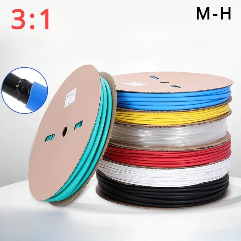 Heat Shrink Tubing 1M 3:1 Heat Shrink Tube With Double Wall Glue Tube Diameter 3.2/4.8/6.4/7.9/9.5/12.7/15.4/19.1/25.4/30/39/50mm