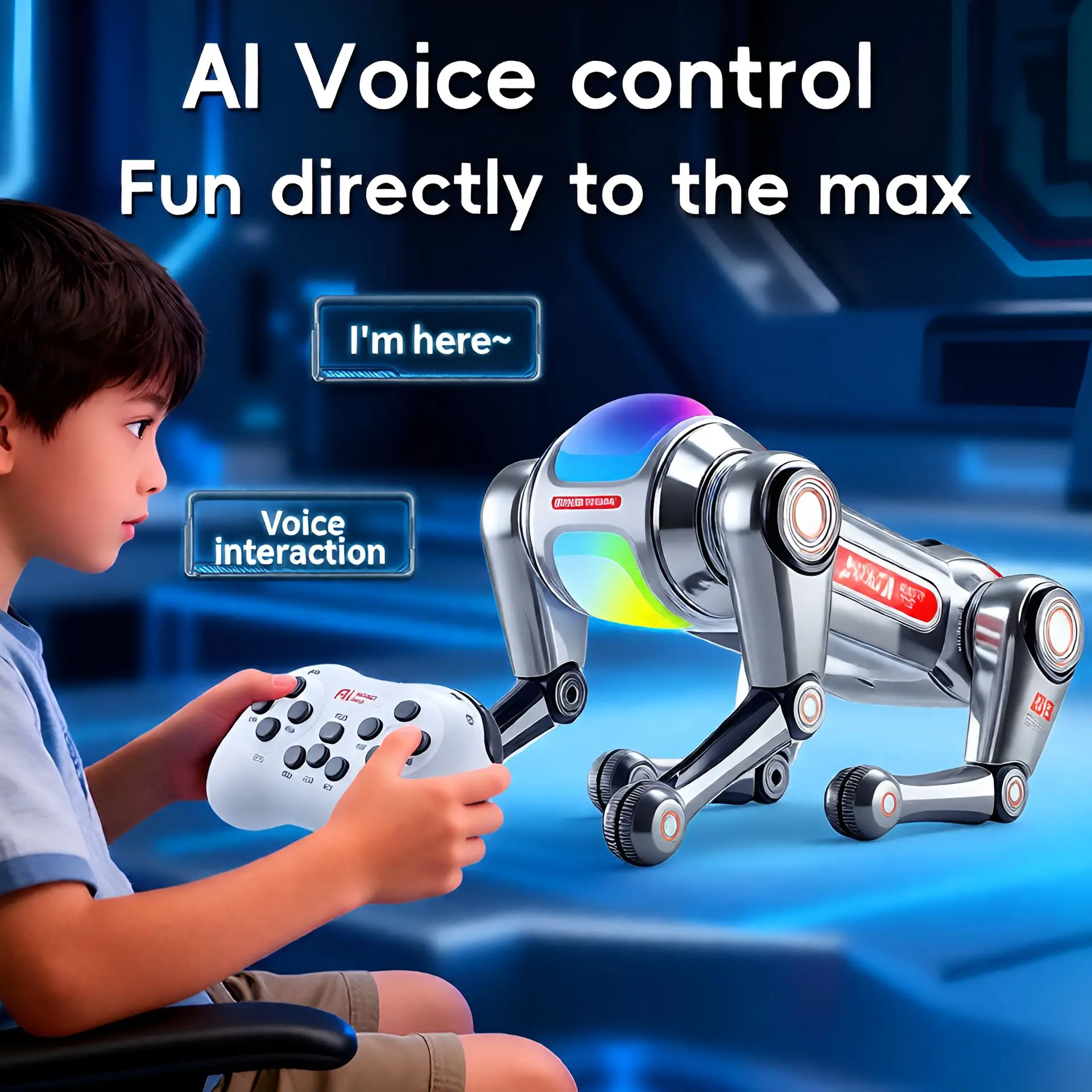 Teeggi Cane Robot Multifunzione RC, Giocattolo Educativo Intelligente Elettrico, Robot Bionico Smart per Bambini, Regalo - immagine 6