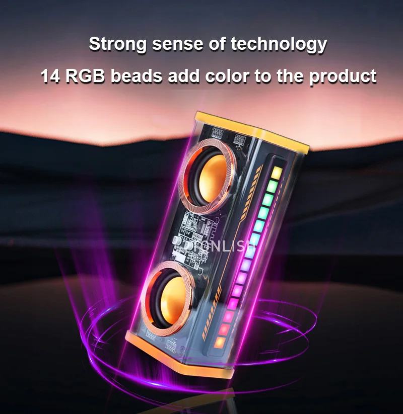 Wireless Bluetooth Dual Speaker Mini Bluetooth Speaker Bluetooth Speaker Bass Speaker Audio Speaker Acousto-optic Rhythm Bass TWS Stereo Speakers