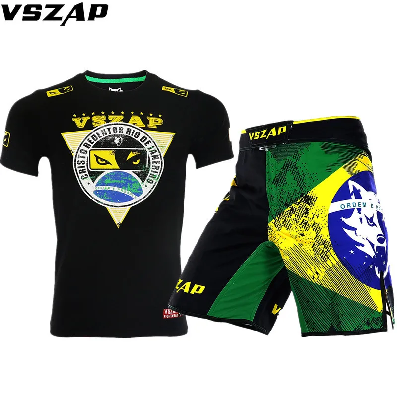 VSZAP MMA Fitness Breathable Skinny Boxing Jerseys Muay Thai Jiu Jitsu T-Shirt Mma Rashguard Boxing Shirts Training Gym Clothing