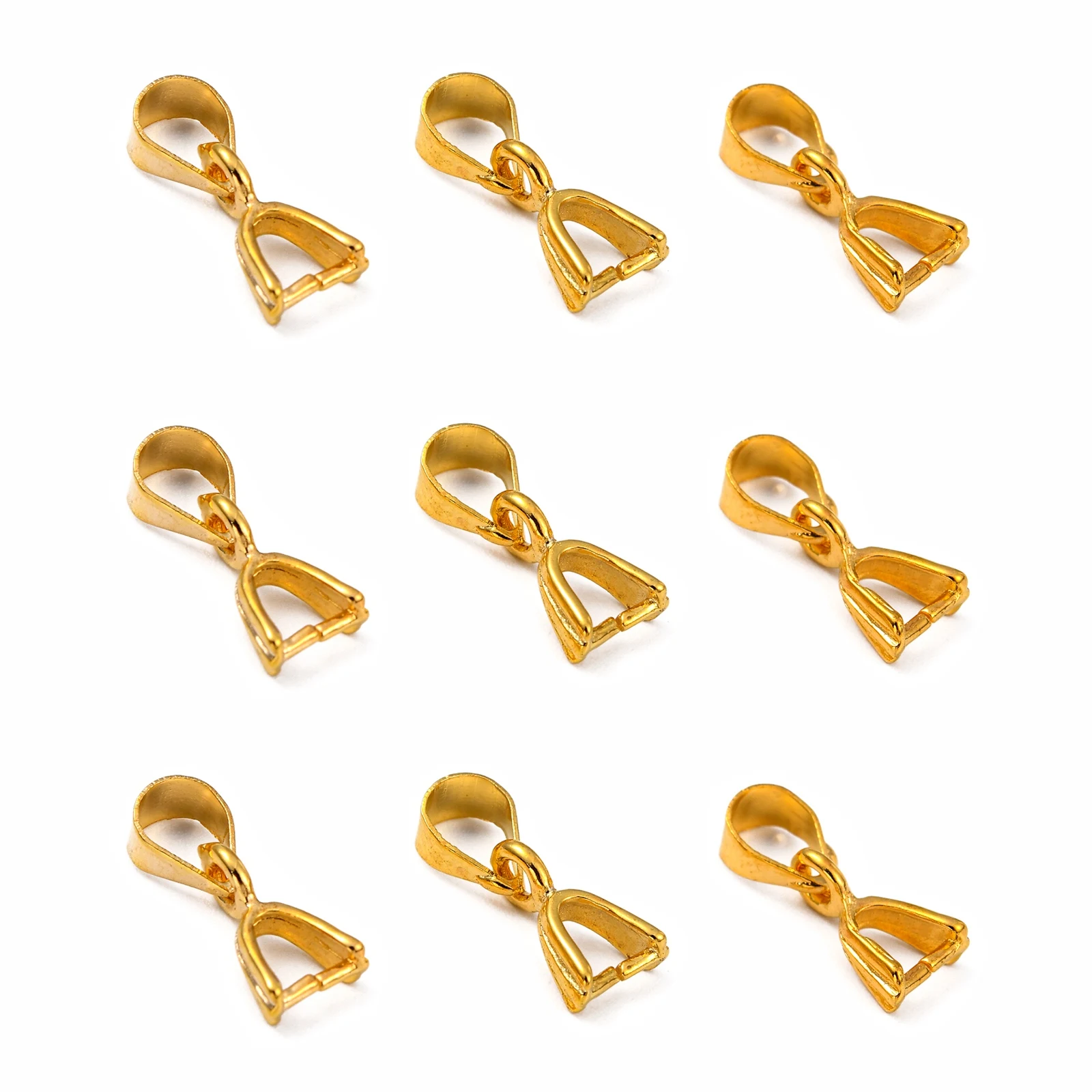 

100pcs Brass Ice Pick Pinch Bails Necklace Bracelet Pendant Clips Clasp Hooks For DIY Jewelry Making Findings 9mm Hole 4x5mm