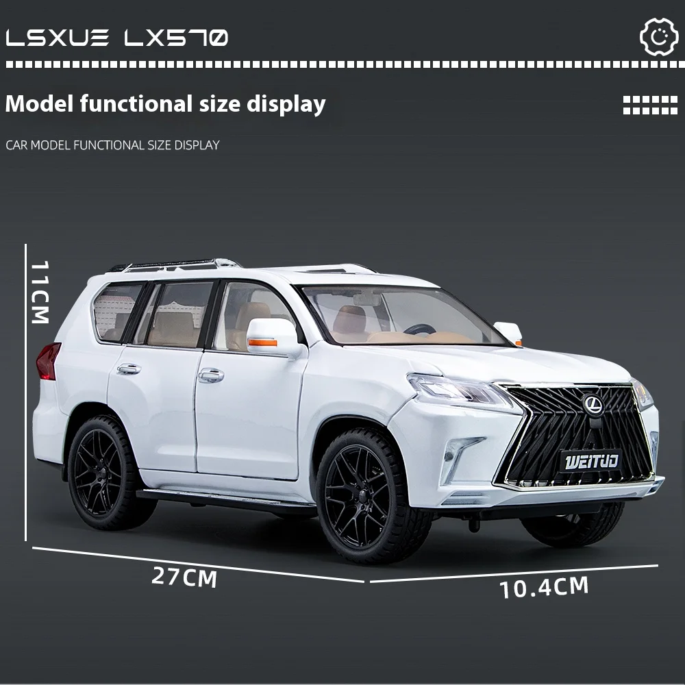 Large 1:18 Lexus LX570 Off-road SUV Metal Alloy Diecast Car Model