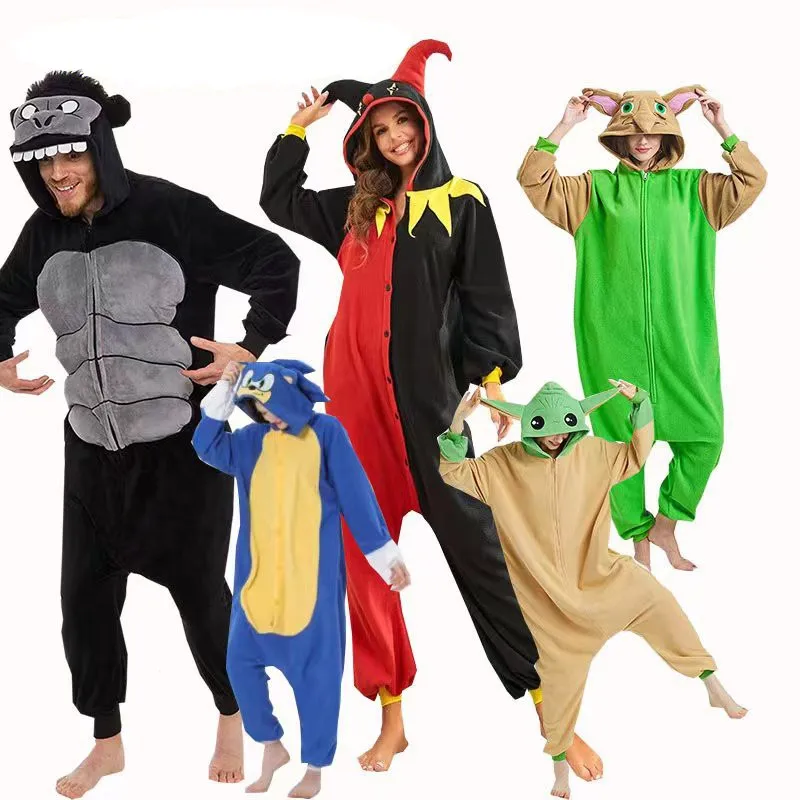 

New Animal Snorlax Kigurumi Cartoon Chimpanz Pajama Xmas Carnival Anime Super Brother Mari Onesies Halloween Pijamas One-Piece