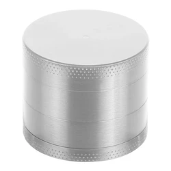 Multicolor Smoke Herb Grinder with Scraper - Premium Zinc Alloy 4-Part Crusher (Silver)