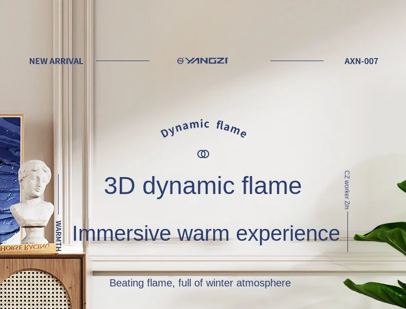220V Yangzi fireplace heater, household electric heater, living room, bedroom, fast heating and energy-saving heater 6
