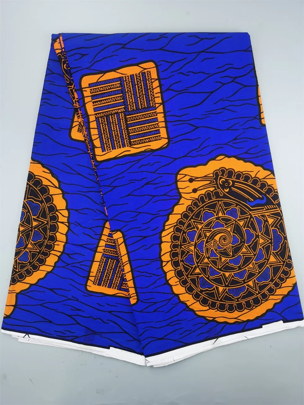 Authentic Wax Print Fabric African Dress Material 100% Cotton, 6 Yards