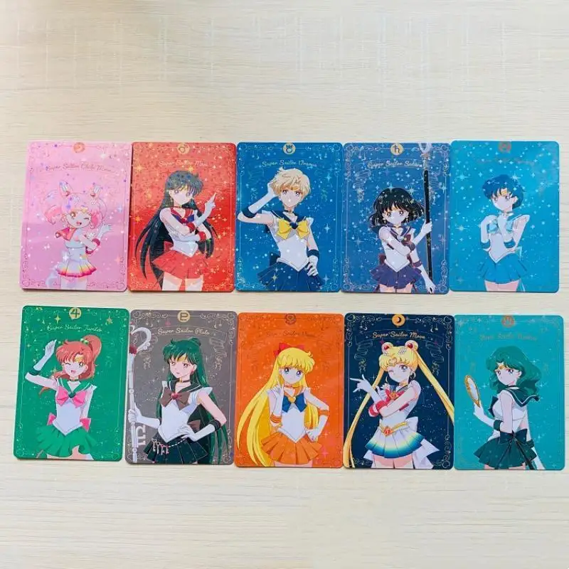 

10Pcs/set Self Made Sailor Moon Ten Warriors Sailor Uranus Sailor Mercury Anime Game Characters Classic Series Collection Card