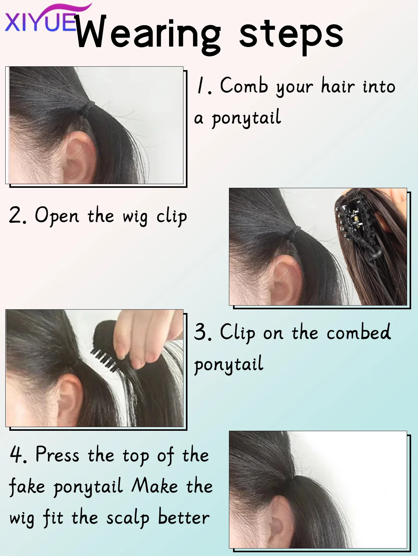 ynthetic Wig Women's Claw Clip Big wave Piece Can Be Tied With A High Strap Style Low Ponytail Braid Hair Natural Hair