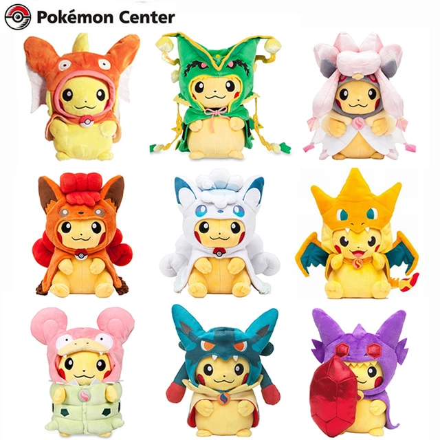 Pokemon Cross Dressing Plush Toy Peluche Pikachu Cos Eevee Charizard  Snorlax Lucario Rayquaza Pokemon Stuffed Doll