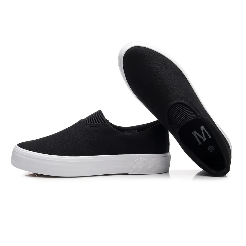 New Thickened Sole Trendy Canvas Shoes for Men's Casual Flat Bottom One Foot Pedal Shoes Sneakers  Zapatos Casuales 5