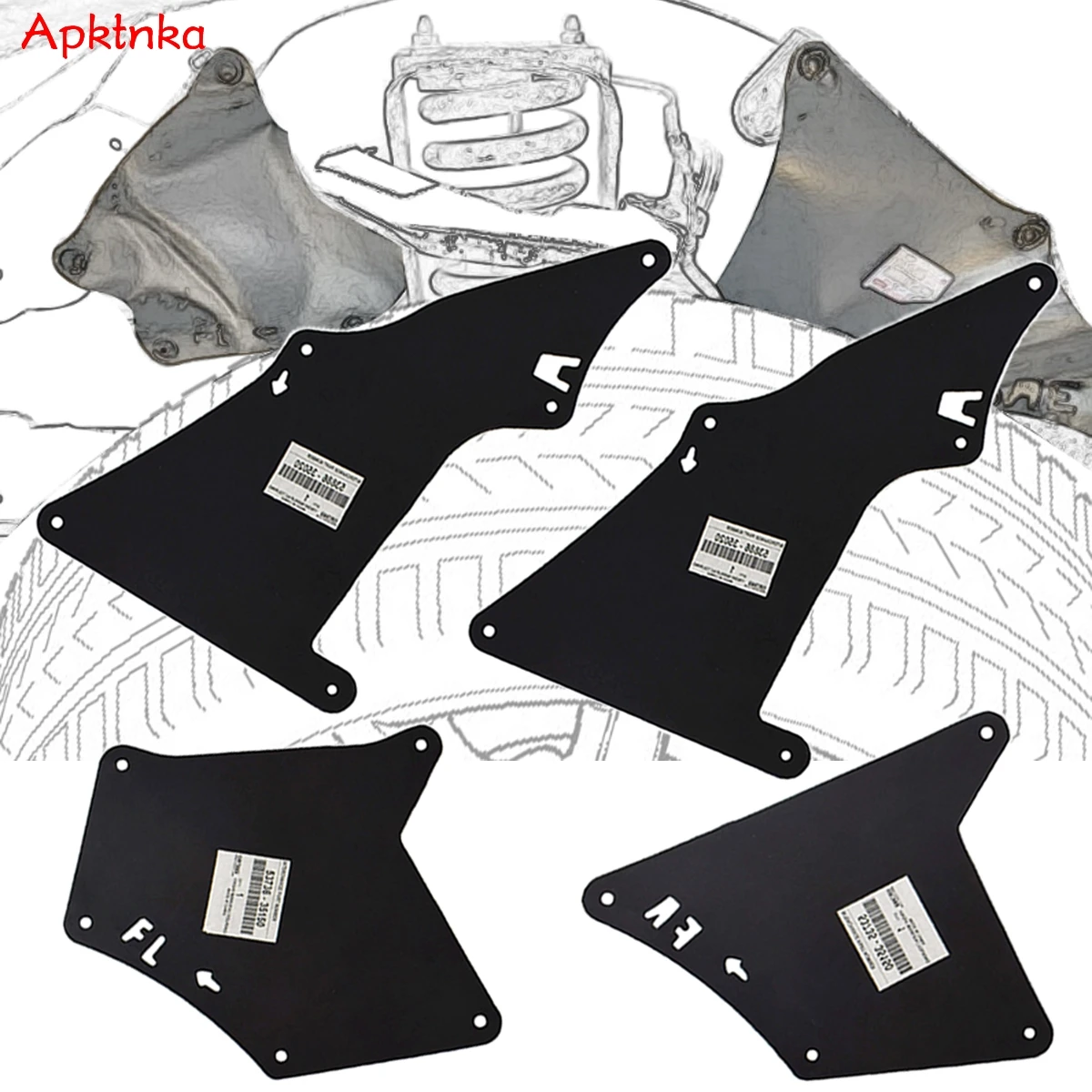 Apktnka 4X Paraspruzzi Paraspruzzi Parafango Guarnizioni Interne Per Toyota Fj Land Cruiser Prado 2003 2004 2005 2006 2007 2008 2011 - 2020
