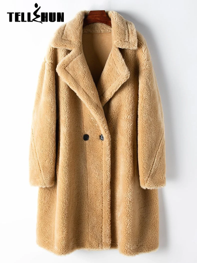 

Winter Faux Fur Coat Women Thicken Warm Middle-Long Overcoats Femme Pockets Soft Wool Grain Fur Padded Jacket Outwear New 2023