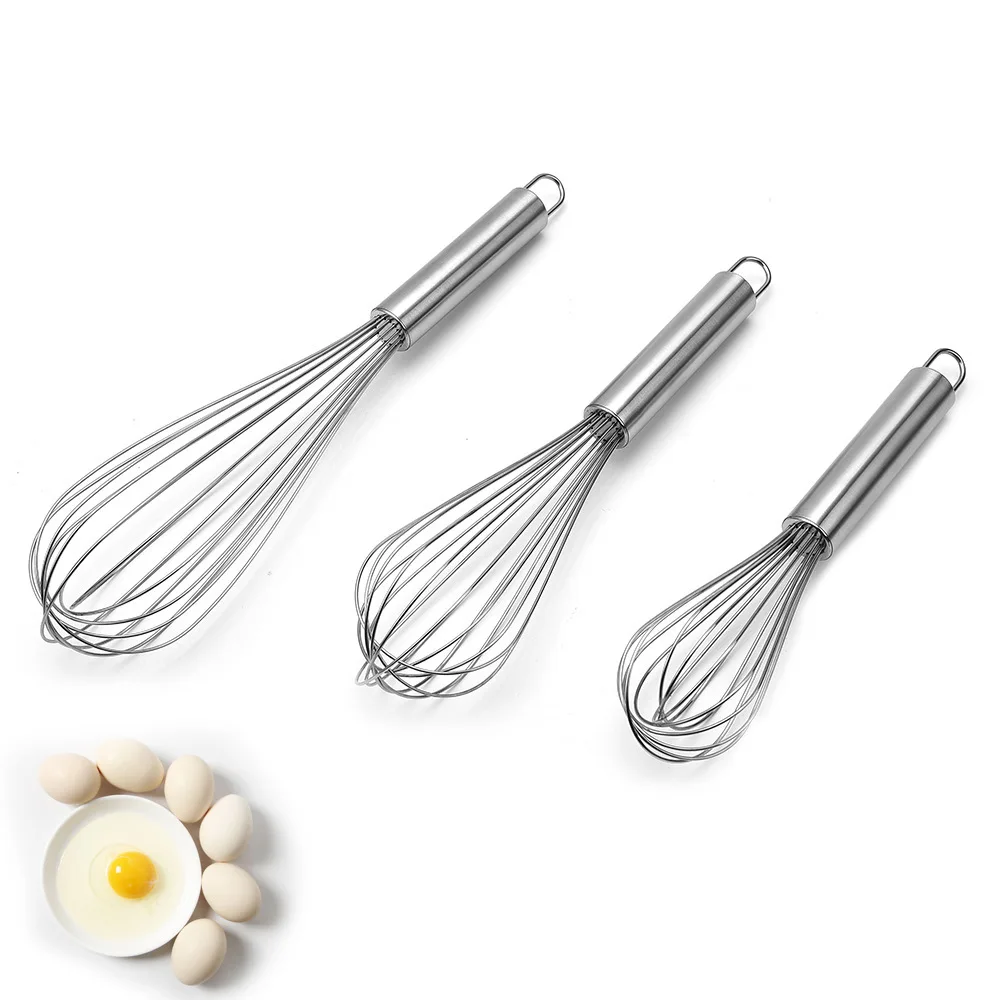 6/8/10/12 Inch Stainless Steel Egg Stirring Balloon Whisk Manual Egg Beater Mixer Kitchen Baking Utensil Cream Butter Whisk