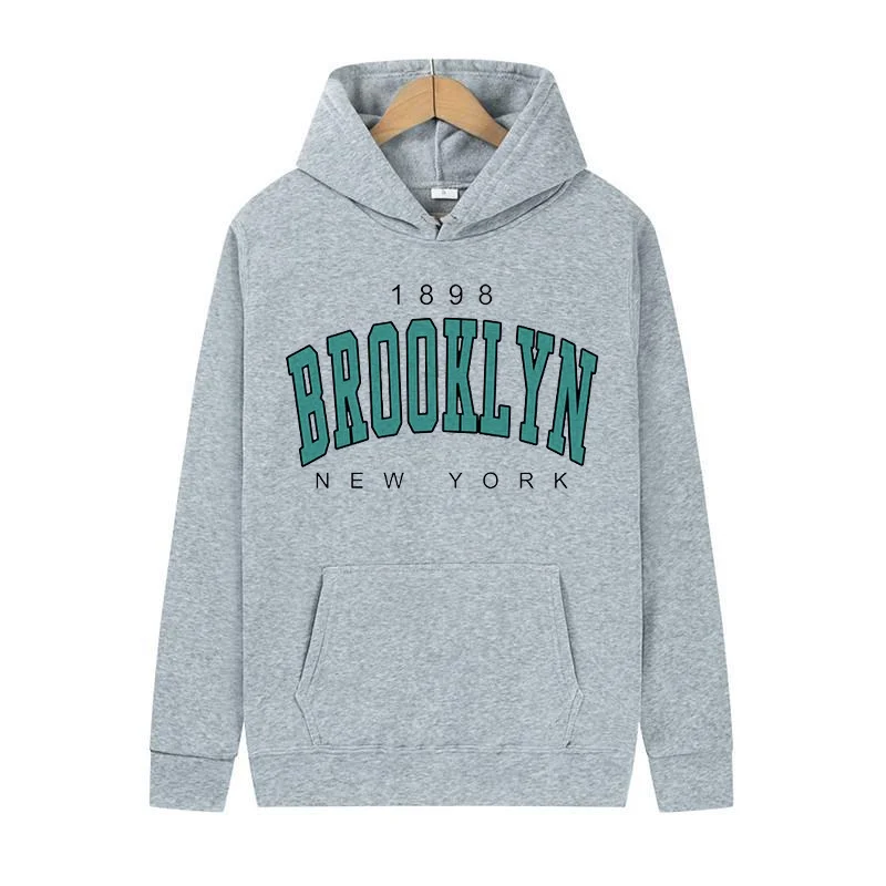 1898 Brooklyn New York Printed Mens Hoody Creativity Crewneck Clothing Fashion Oversize Sweatshirt Fashio Crewneck Hoodie Male