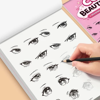 Quaderno di disegni artistici con linee di personaggi femminili, quaderno di schizzi e tracciati di personaggi in stile anime, manuale di attività creative per terapia artistica e relax per adolescenti e adulti