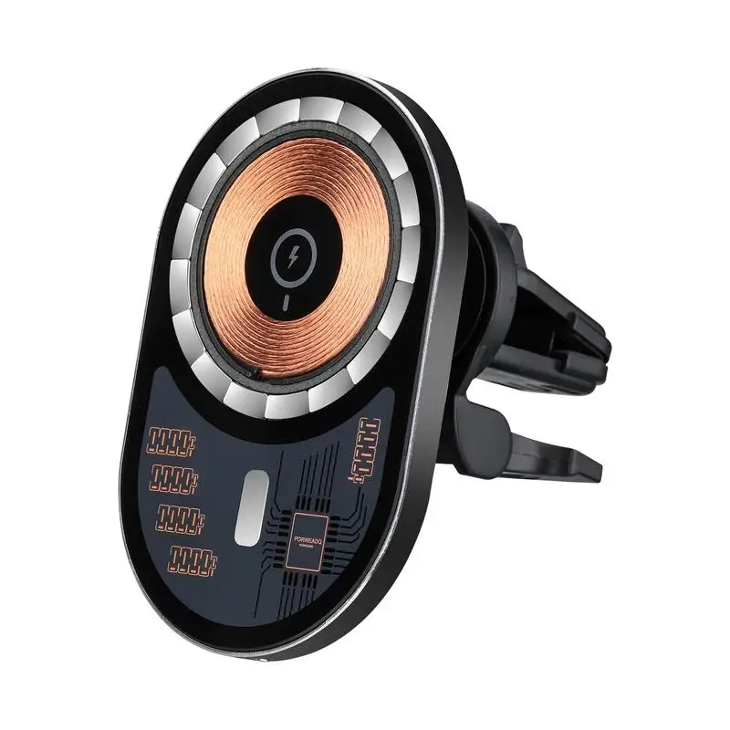 

15W Fast Charging Auto-Clamping Air Vent Mount Phone Holder Built-in Cooling Fan For IPhone 13 S22 Auto-Clamping Phone Holder