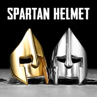 Spartan Helmet Men Rings Stainless Steel Women Jewelry Punk Retro New In Rock Fashion Accessories Gift Wholesale Dropshiping 1