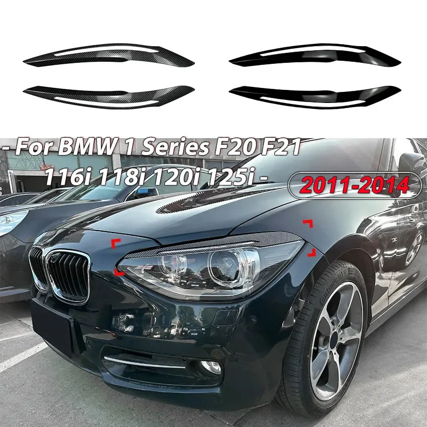 

Для BMW 1 серия F20 F21 116i 118i 120i 125i 2011-2014 Автомобильная передняя фара для бровей, веко, лампа дневного света, наклейка для бровей ABS, Черная