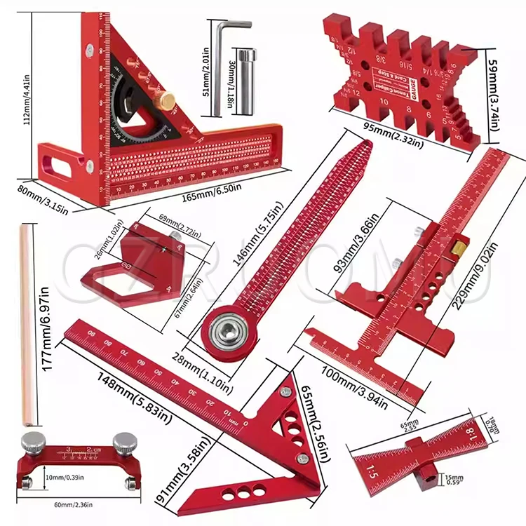 Woodworking Measuring Tool Kit with Storage Box Woodworking Project Planning and