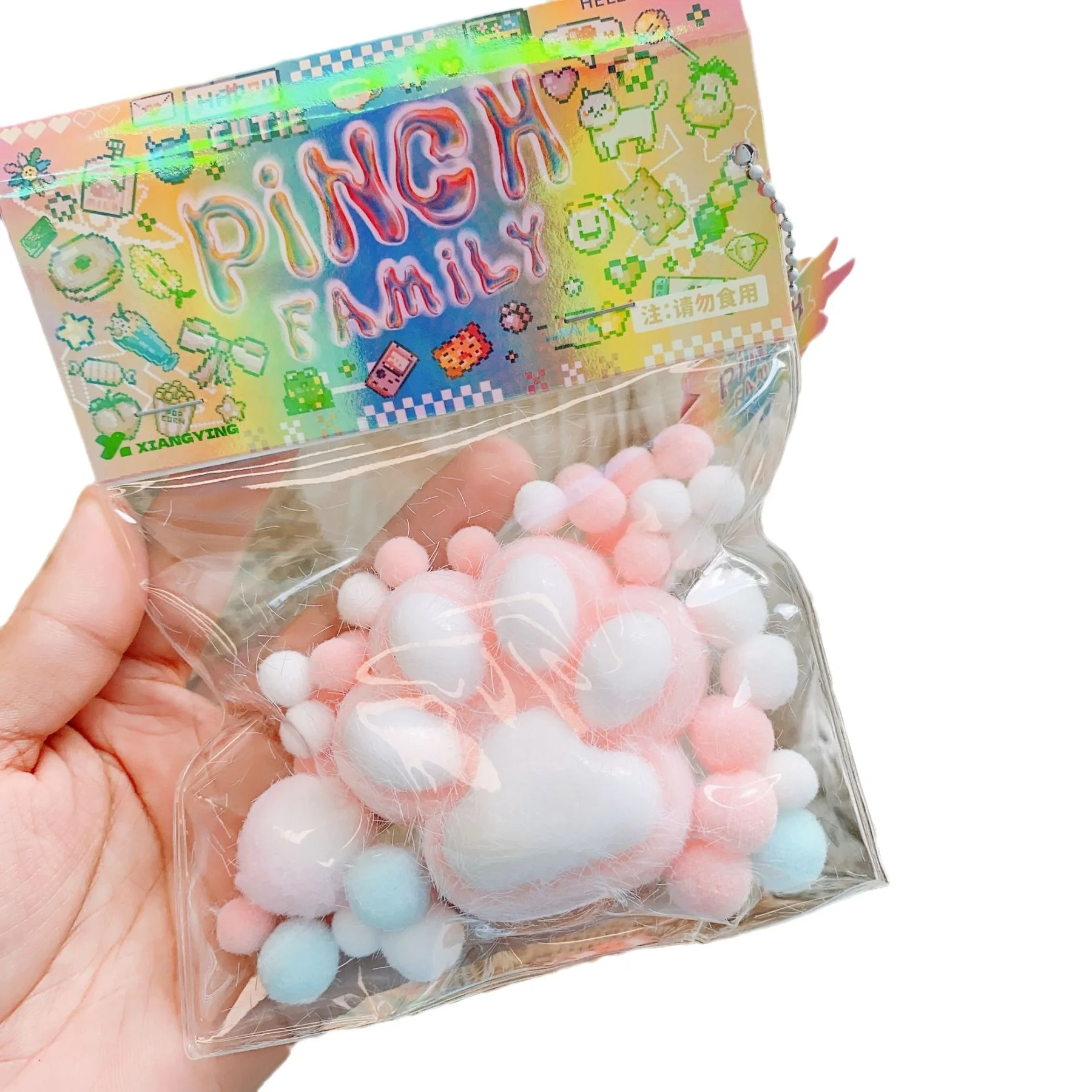 Fidget Toy Mini Squishy Toys Kawaii Plush Soft Cat Paw Transparent Silicone Cube fidget toys plush toys stress relief toys mochi squishy toy magic cube toys Stress Relief Squeeze Toy
