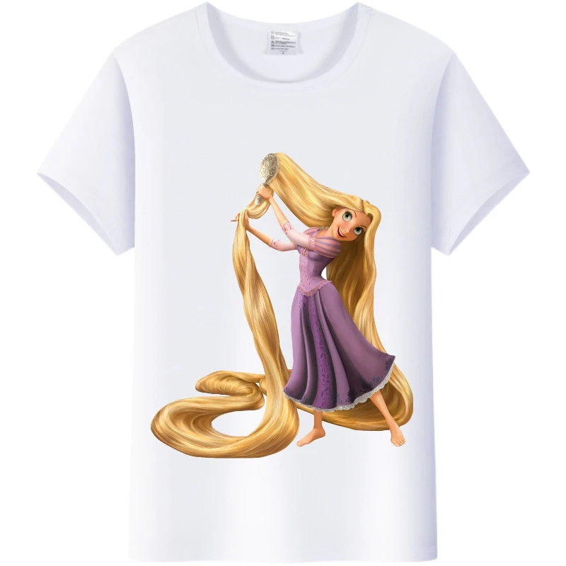 Kawaii Disney Cartoon Women Blouse Tangled Princess Ladies T