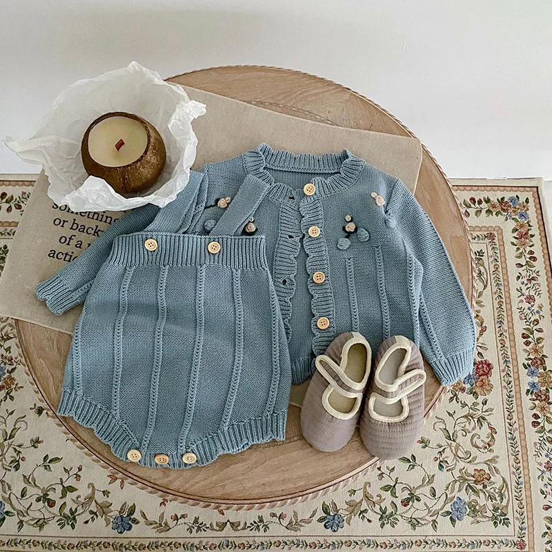 Autumn Baby Clothing Set Cardigans Knit Suit