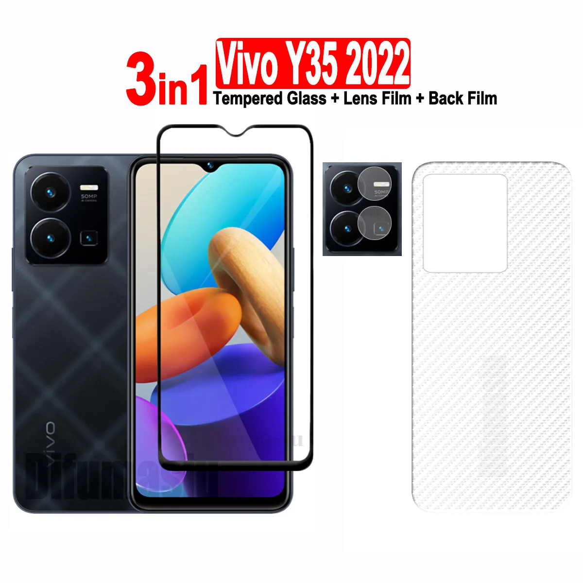 

For Vivo Y35 Tempered Glass Vivo Y36 Y76 5G Y20S Y20i Y01 Y02 Y15A Y15S Y16 Y21T Y22S Y30 5G Y33S Y33TScreen Protector