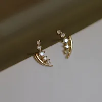 A Pair of Small and Delicate Earrings, Sparkling with Zircon Inlay, Suitable As Jewelry Gifts for Women's Daily Wear - Image 5