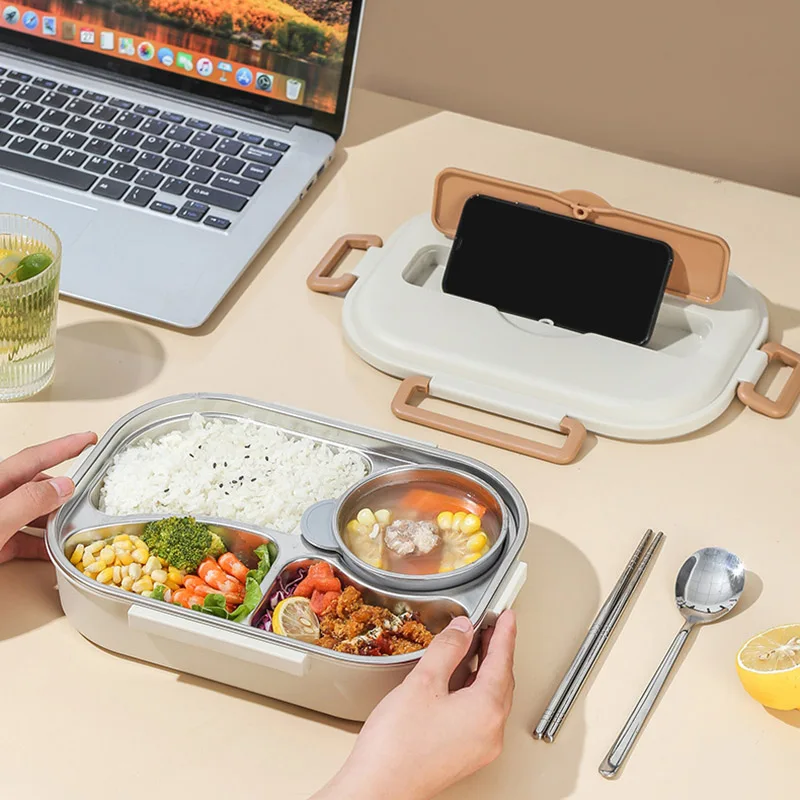 

Japanese Style New Thermal Lunch Box Portable Bento Box Lunchbox Leakproof Food Container Microwave Oven Dinnerware for Students