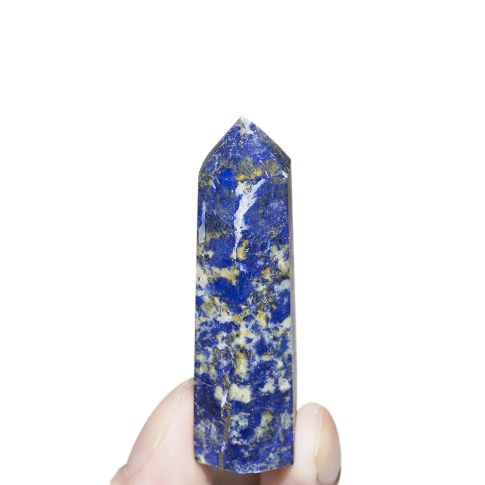 Natural Crystals Stone lapis lazuli Wands Polishing Reiki Healing Energy Stone Hexagonal Point Obelisk Gemstones 1.57"-3.14" healing stones
