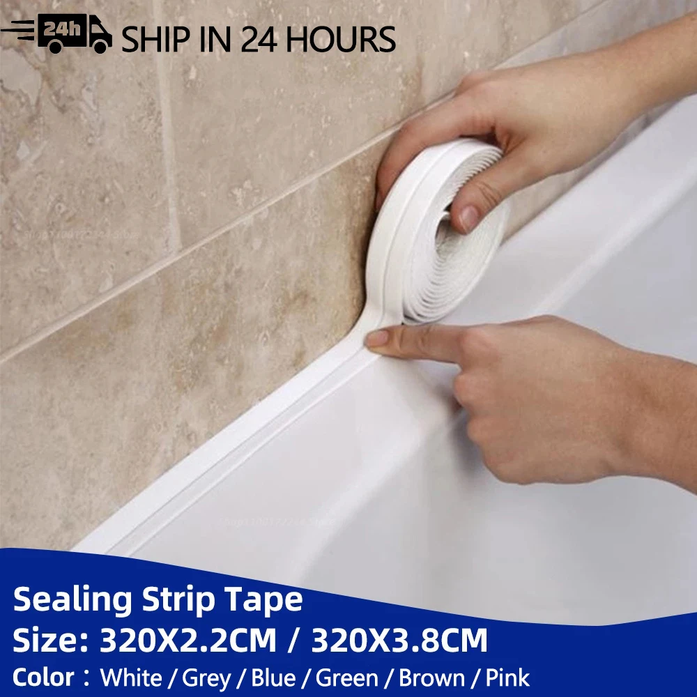 Sealing strip tape sealing tape sealing strip waterproof tape Bathroom Shower Sink Bath Sealing Tape Strip White PVC Self Adhesive Waterproof Wall Sticker for Bathroom Kitchen Caulk Strip